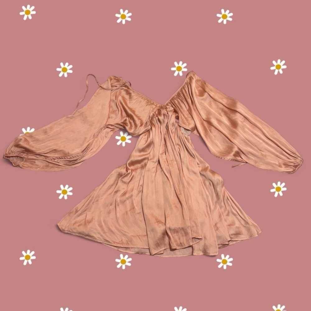 Women's Salmon Mini Satin Dress